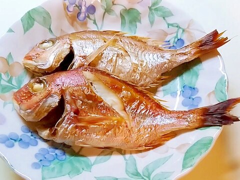 ヘルシオで小鯛の塩焼き